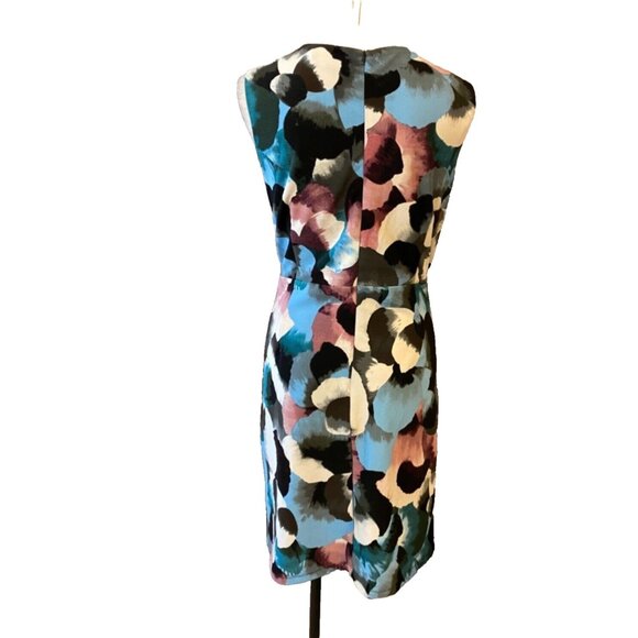 ILE New York Dress 16 Blue Plum Black White Stretch Sleeveless Washable Summer - Picture 3 of 7